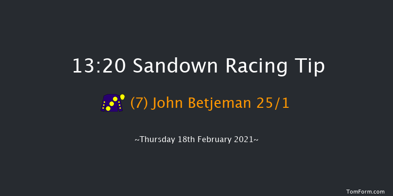 Greenwich Conditional Jockeys' Handicap Hurdle Sandown 13:20 Handicap Hurdle (Class 4) 16f Sat 6th Feb 2021