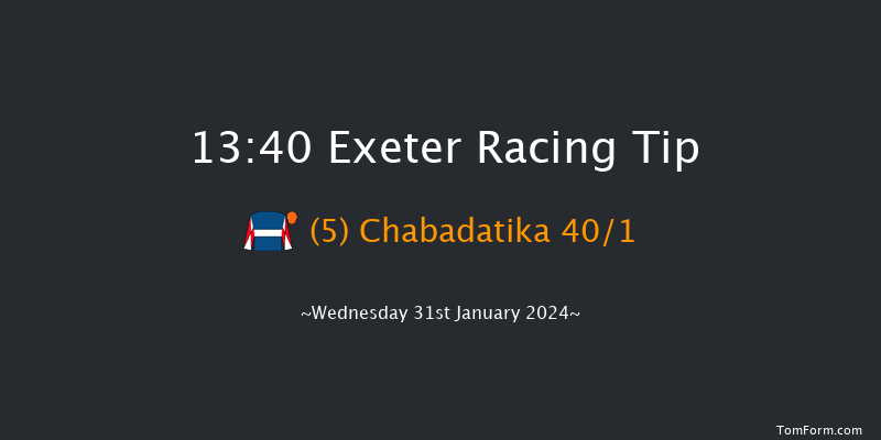 Exeter  13:40 Handicap Hurdle (Class 4) 18f Mon 1st Jan 2024