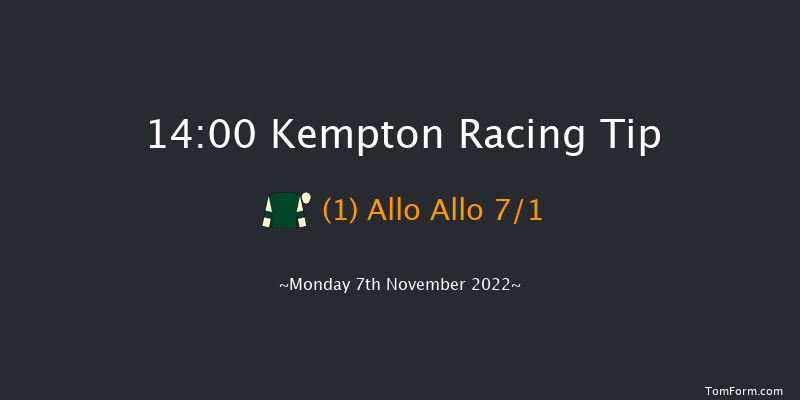 Kempton 14:00 Maiden Hurdle (Class 4) 21f Wed 2nd Nov 2022