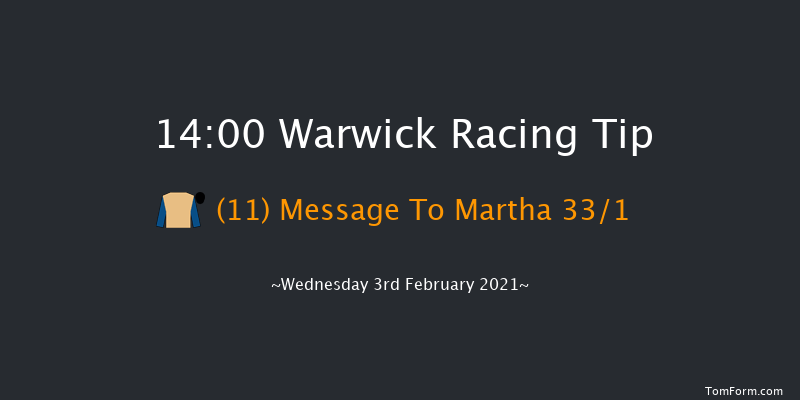 Racing TV Mares' 'National Hunt' Novices' Hurdle (GBB Race) Warwick 14:00 Novices Hurdle (Class 3) 19f Sat 16th Jan 2021