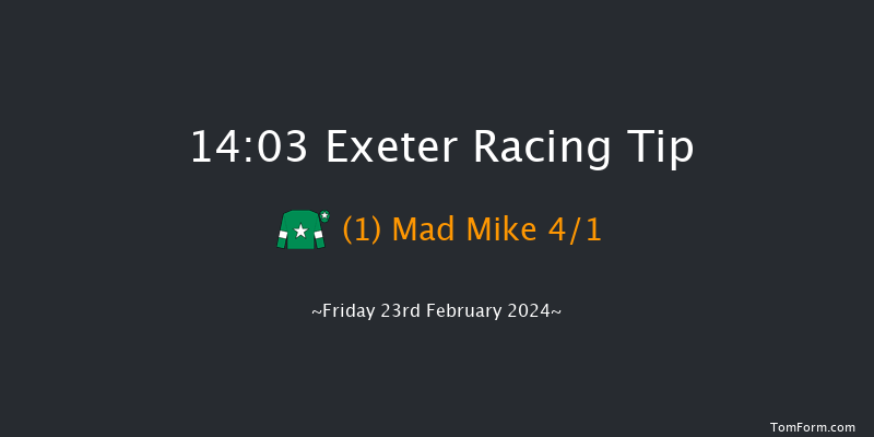 Exeter  14:03 Maiden
Hurdle (Class 4) 22f Sun 11th Feb 2024