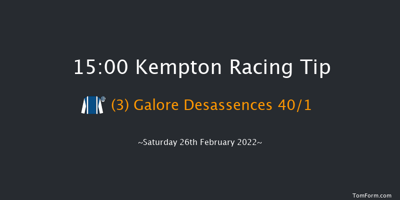 Kempton 15:00 Maiden Hurdle (Class 1) 16f Wed 23rd Feb 2022