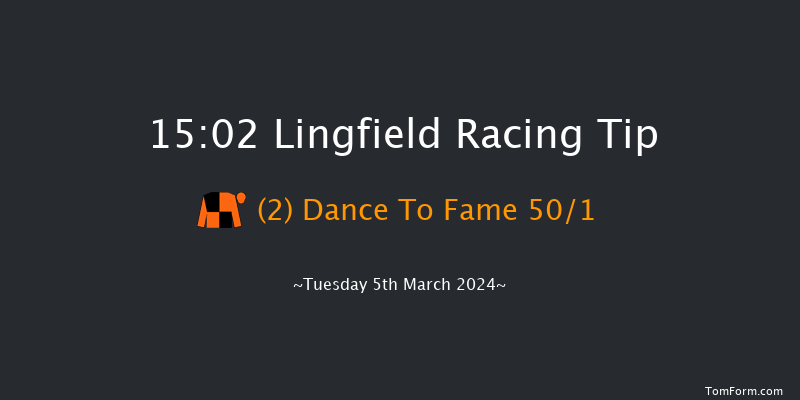 Lingfield  15:02
Maiden Hurdle (Class 4) 16f Fri 1st Mar 2024