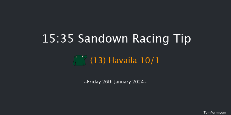 Sandown  15:35 Handicap Hurdle (Class 3)
20f Sat 9th Dec 2023