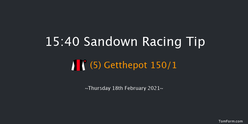 Telegraph Hill 'National Hunt' Novices' Hurdle (GBB Race) Sandown 15:40 Maiden Hurdle (Class 4) 16f Sat 6th Feb 2021