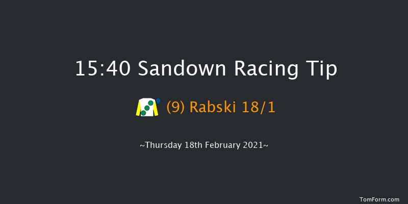 Telegraph Hill 'National Hunt' Novices' Hurdle (GBB Race) Sandown 15:40 Maiden Hurdle (Class 4) 16f Sat 6th Feb 2021