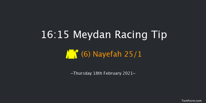 UAE Oaks Sponsored By New Jaguar F-Type (Group 3) - Dirt Meydan 16:15 1m 1½f 7 run UAE Oaks Sponsored By New Jaguar F-Type (Group 3) - Dirt Sat 13th Feb 2021