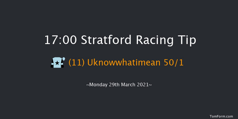 100% RacingTV Profits Back To Racing Handicap Hurdle (Div 2) Stratford 17:00 Handicap Hurdle (Class 5) 22f Mon 15th Mar 2021