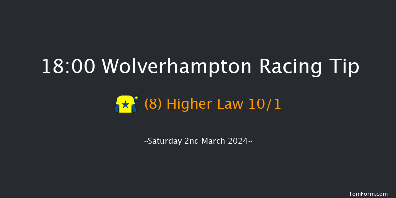 Wolverhampton  18:00 Handicap (Class 6) 6f Mon 26th Feb 2024